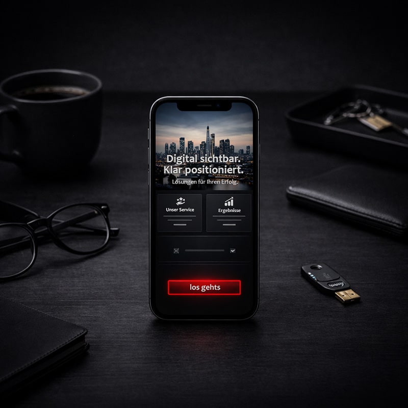 Beispiel einer Website auf einem Smartphone